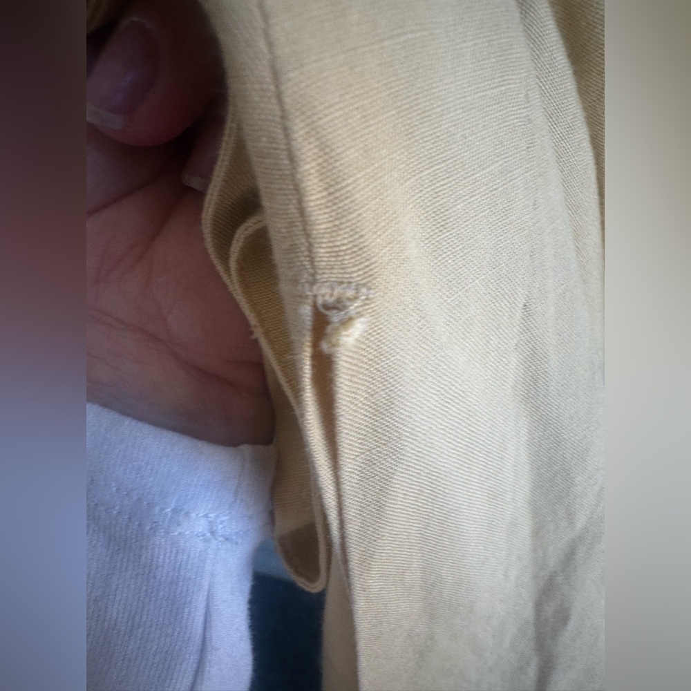 Ann Taylor Long Sleeve Buttery Yellow LINEN Dress - Picture 8 of 8